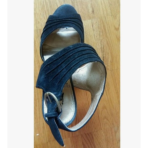 Hush Puppies suede comfy strappy black open toe sandals heels shoes - Picture 8 of 13